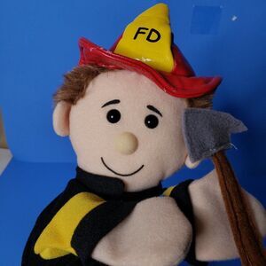 Adorable Fireman Frank Hand Puppet Plush Doll Toy by Timeless Toys